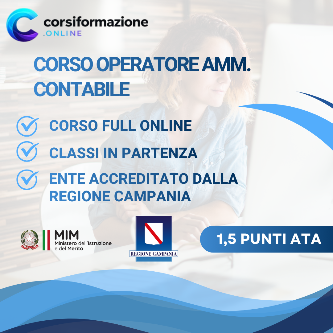 Corso Operatore Amministrativo Contabile - Graduatoria ATA 1.5 Punti